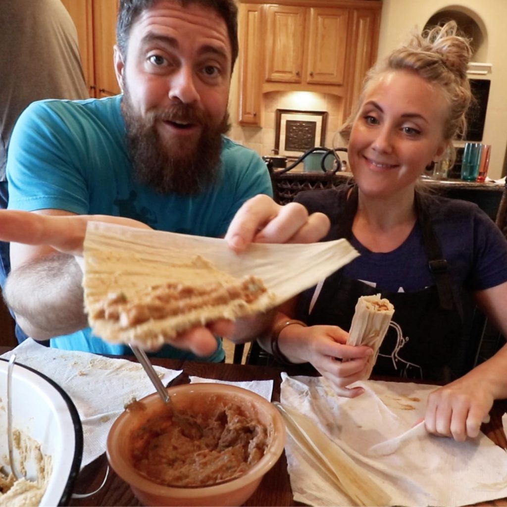 Pork Tamale Recipe - Brian and Erin Rolling Tamales