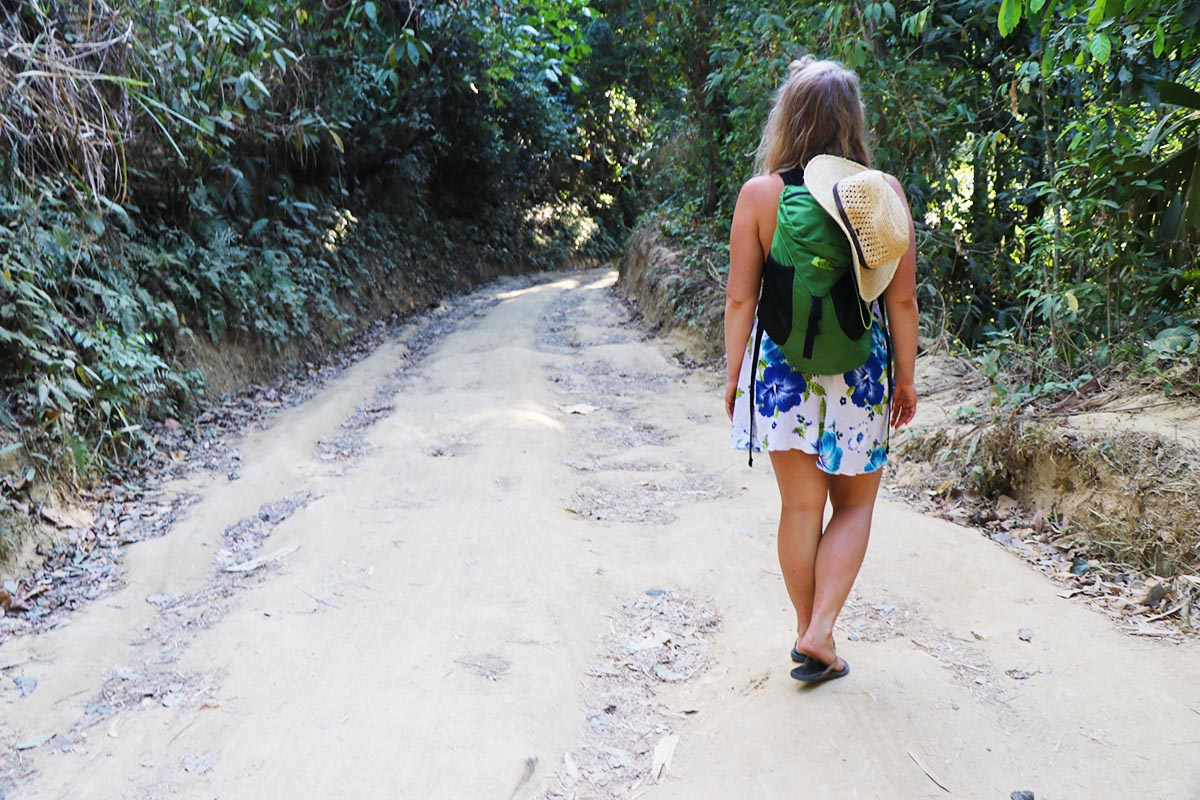 Pozo Azul - Erin Walking On Path