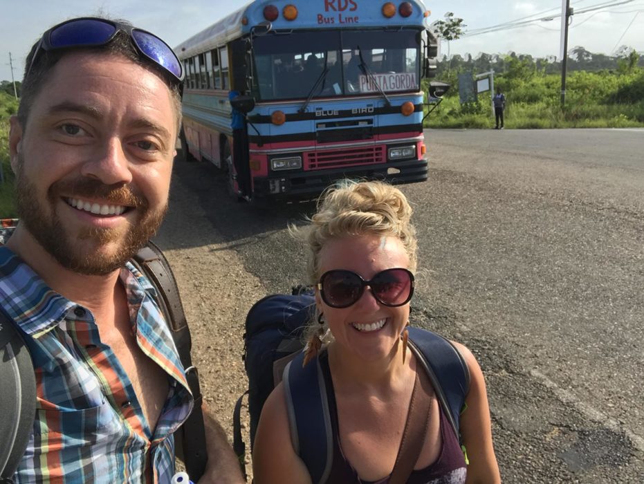 Traveling in an old used school bus