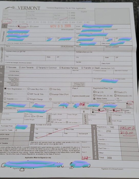 Lacey Carpenters Registration Tax and Title Application