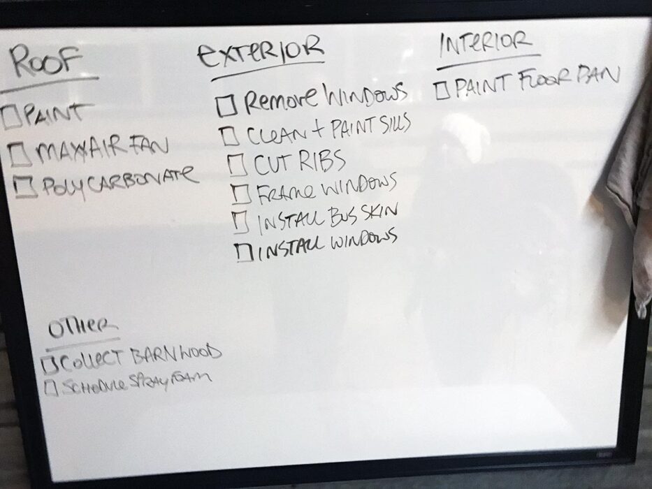 Planning School Bus Conversion Ideas With A Whiteboard