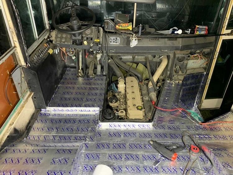 DFW Skoolie Engine Compartment
