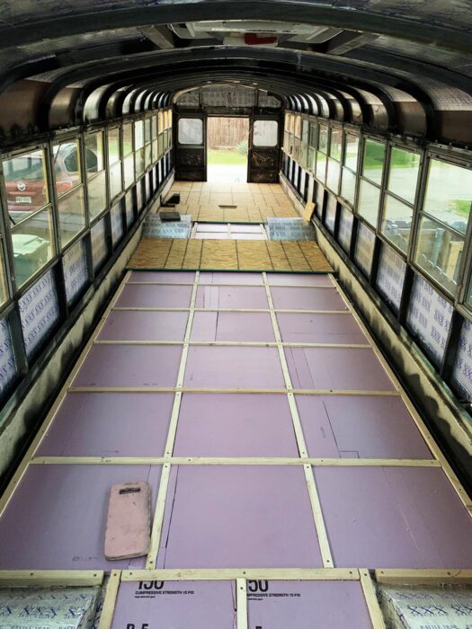 Thomas School Bus Conversion Skoolie Floor Framing